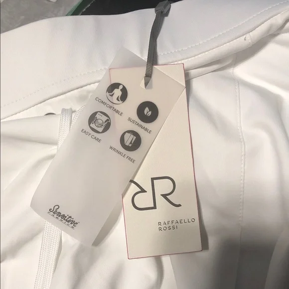 Women's White Drawstring Pants Raffello Rossi - Picture 6 of 6